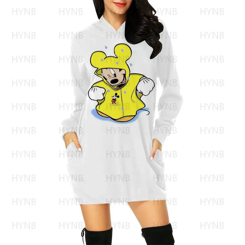 Mini Dress Elegant Dresses for Women Disney Prom Minnie Mouse Luxury Party Hoodie Long Sleeves 2024 Mickey Woman Clothes Kawaii - Seprincess