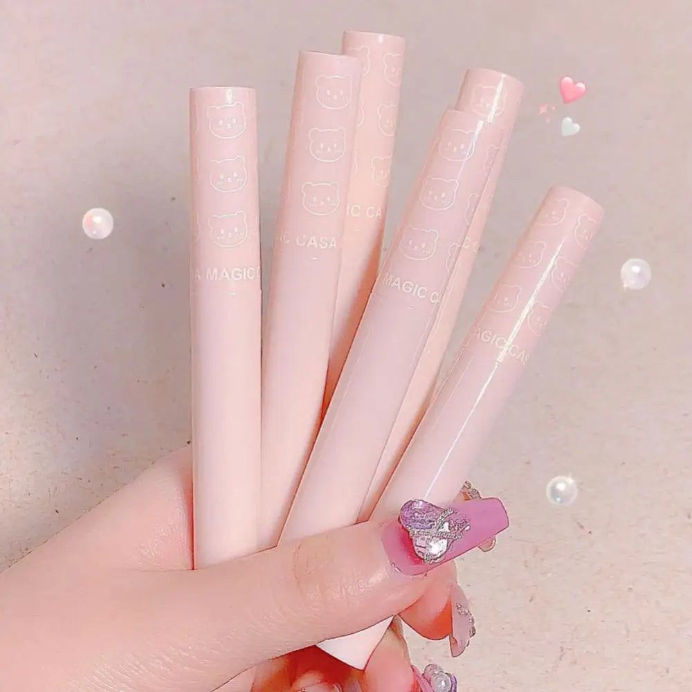 6pcs Set Cute Pink Lip Glaze Waterproof Liquid Lipstick Beauty Cosmetics Mirror Water Lip Gloss Lipgloss Gift Set Lips Makeup - Seprincess