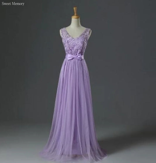 2024 New Light Purple Pink Bridesmaid Dresses Graduation Vestidos Longo Long Prom Robes Cheap Wedding Party Dress - Seprincess