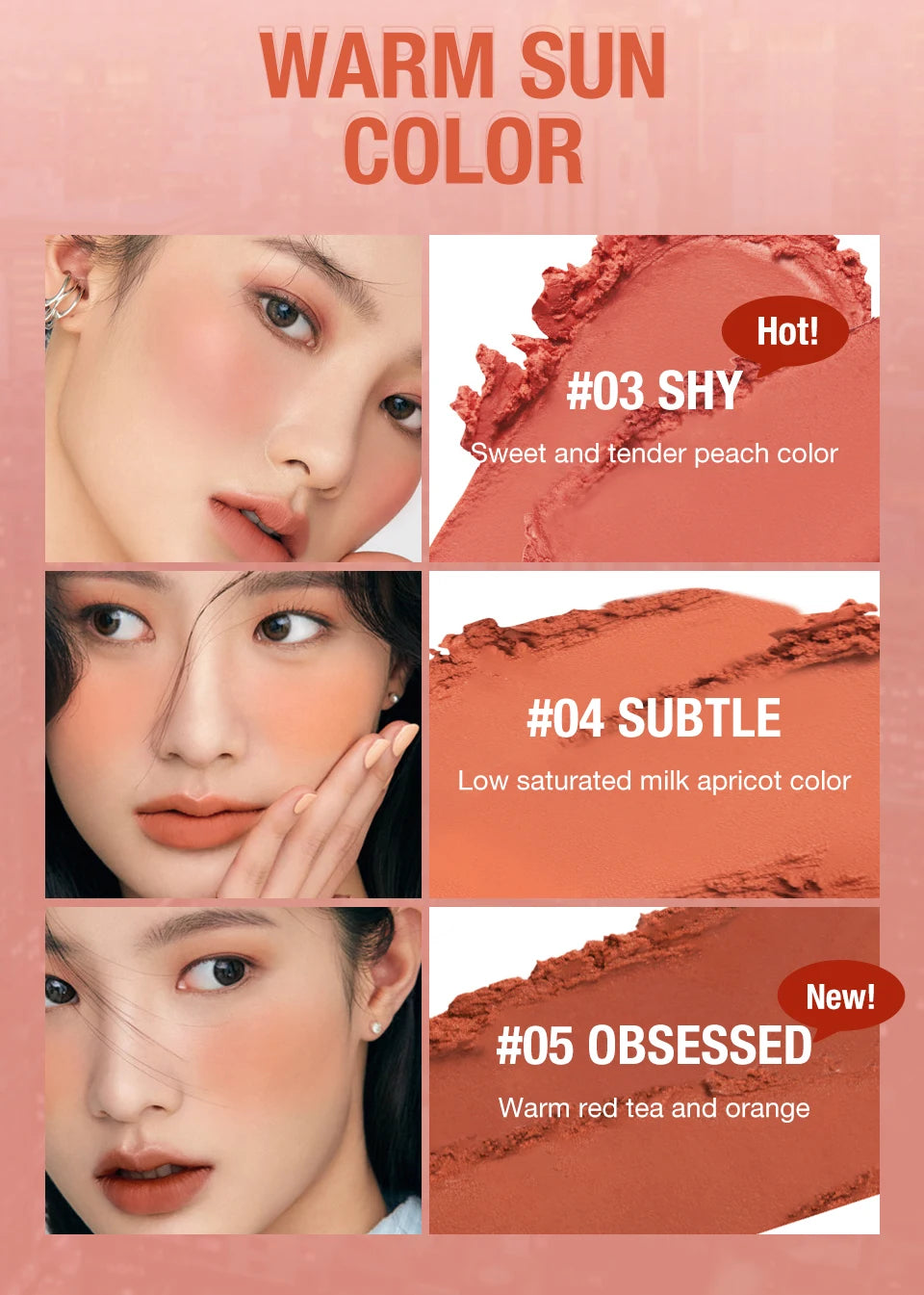 O.TWO.O Lipstick Blush Stick 3-in-1 Eyes Cheek and Lip Tint Buildable Waterproof Lightweight Cream Multi Stick Makeup for Women - Seprincess