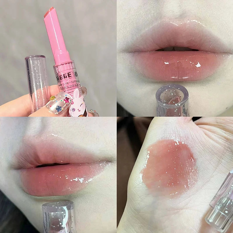 Solid Lip Gloss Gege Bear Garden Pink Rabbit Moisturizing Watery Colored Lip Balm Tender Lipstick Set - Seprincess