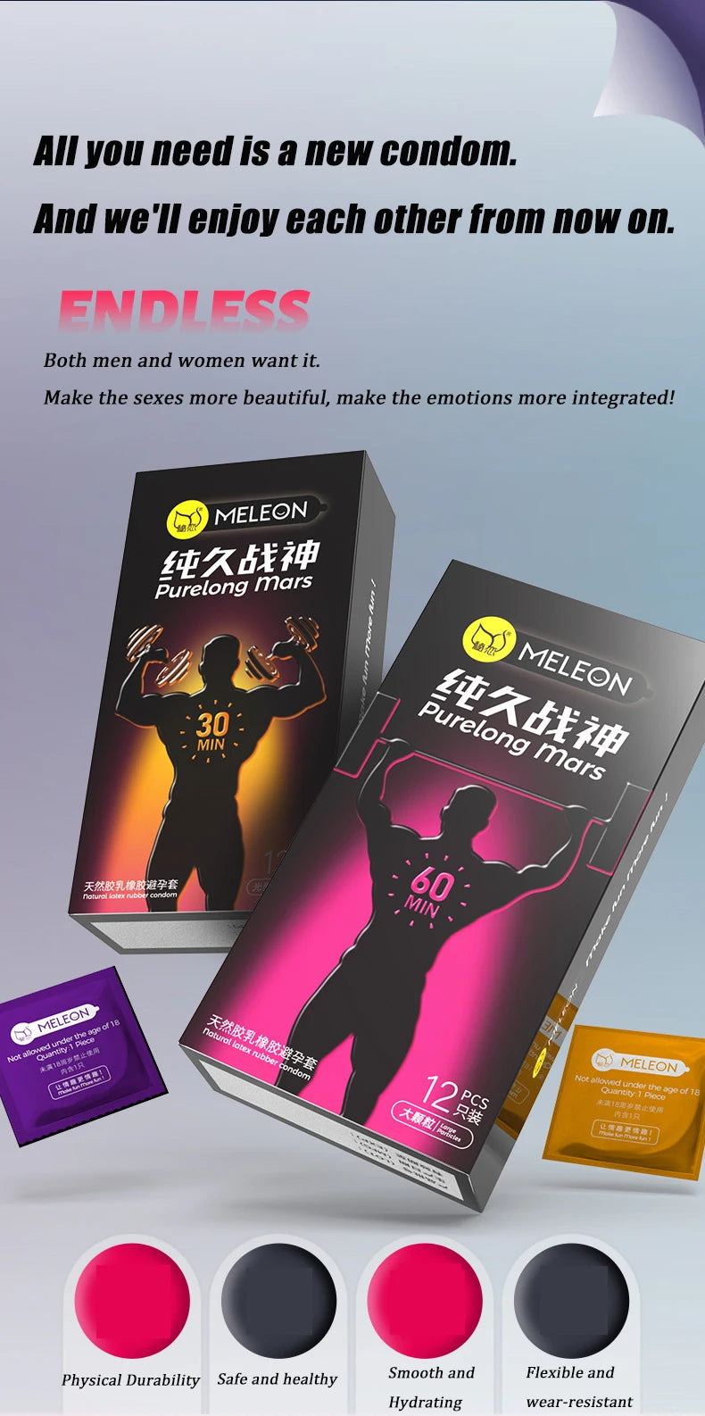 Ultra-thin Condom Male Delay Lasting Extended Time 12PCS Penis Sleeve Glossy Large Particles Condom 52mm Adult Safer Sex Product - Seprincess