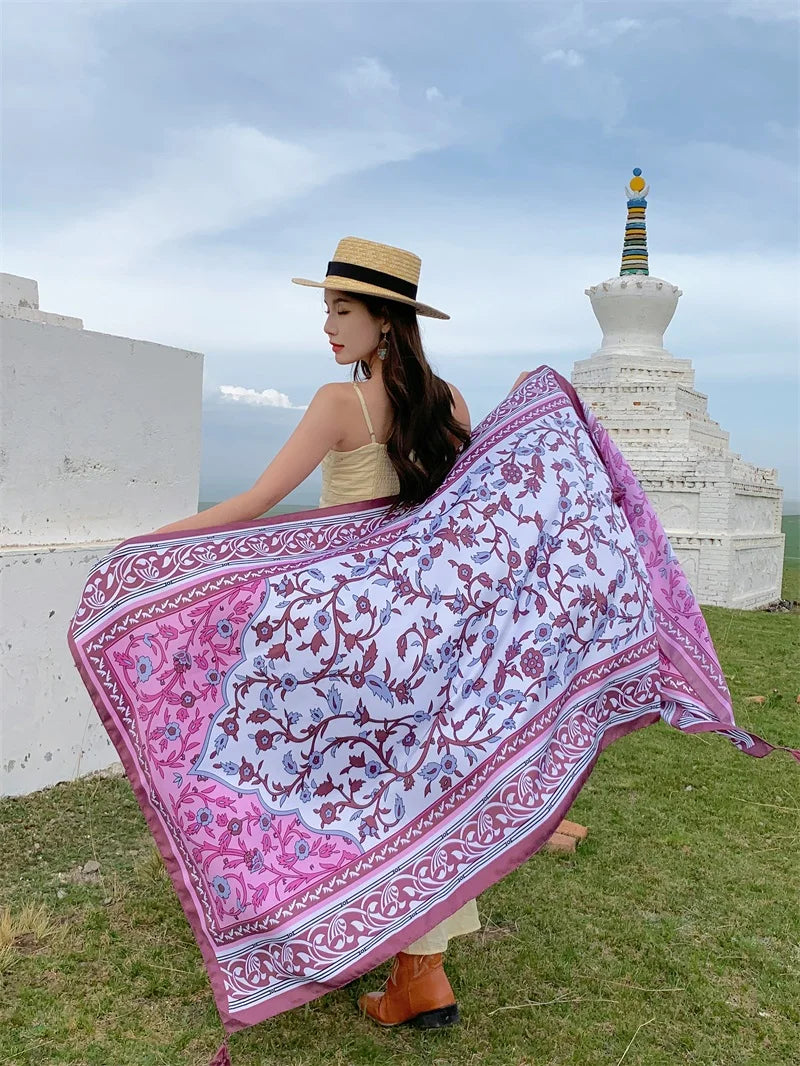 17 Styles 90x180cm Travel Beach Sunscreen Scarve Bikini Large Shawl Sarong Wrap Scarf Women Brazilian Swimsuit Bathing Cover-ups