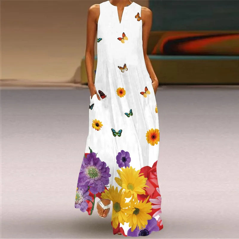 Summer Long Dress Women's Elegant Robe  Party Sleeveless  Casual Sundress Vintage  y2k Vestidos Para Mujer  S-5XL - Seprincess