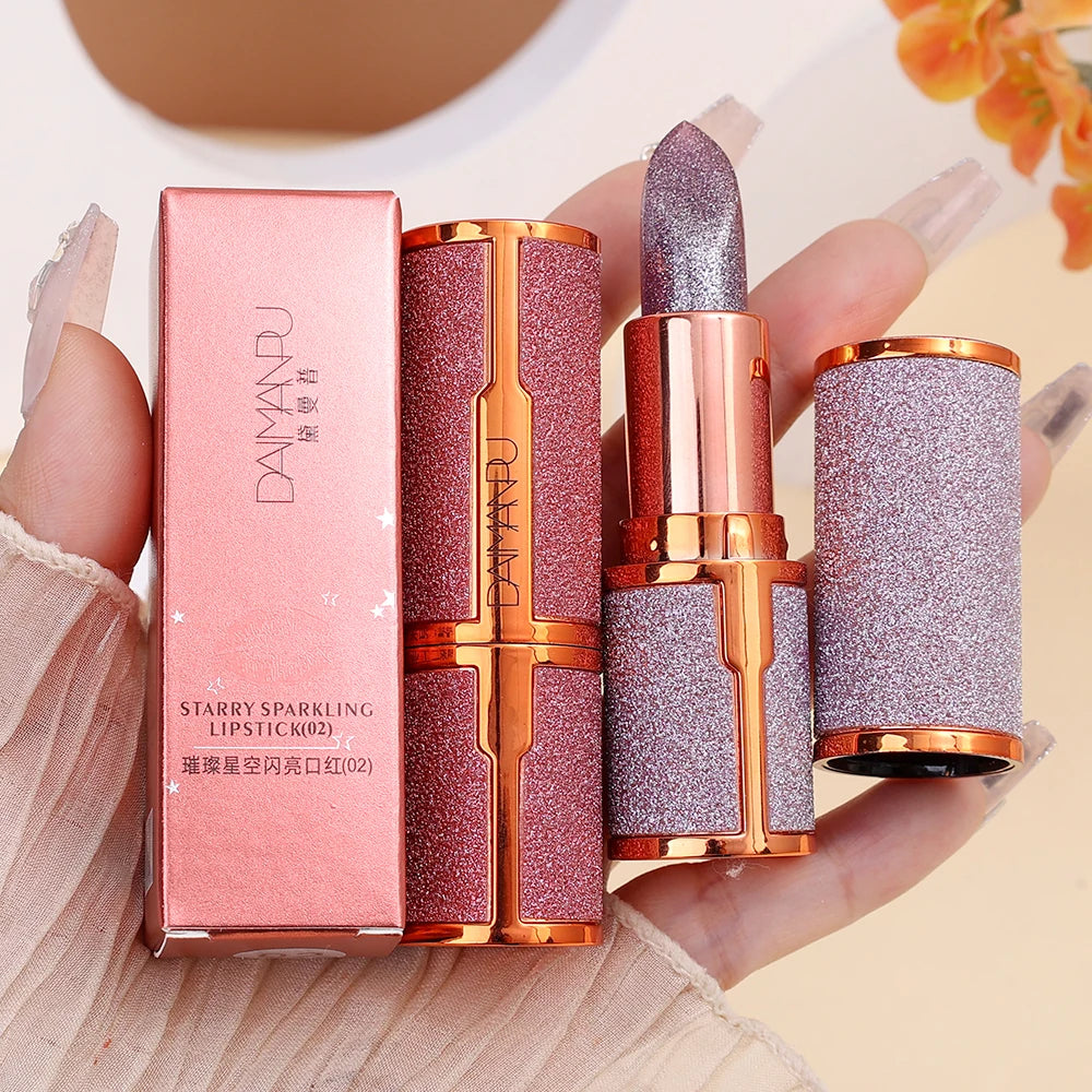 Glitter Matte Temperature Change Lipstick Waterproof Long Lasting Diamonds Lipsticks Non Stick Red Pink Lip Tint Makeup Cosmetic - Seprincess