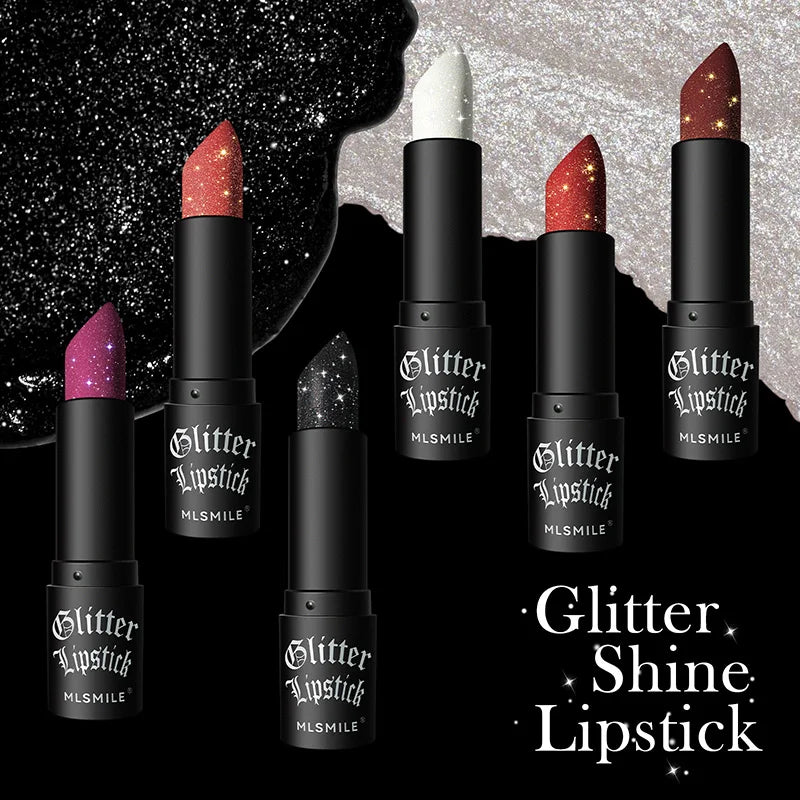 Glitter Waterproof Lipstick Nude Matte Long Lasting Not Fading Pearlescent Sexy Red Pink Velvet Lipsticks Lips Makeup Cosmetic - Seprincess