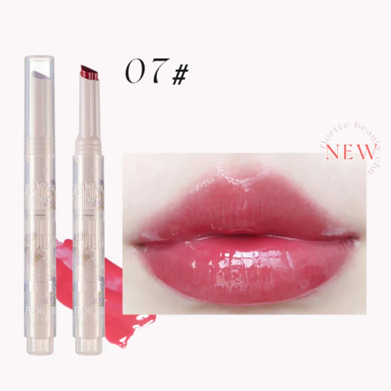 FLORTTE Crystal Lip Balm Jelly Lipstick Moisturizing Mirror Water Light Solid Lip Glaze Red Lip Tint Makeup Cosmetics New