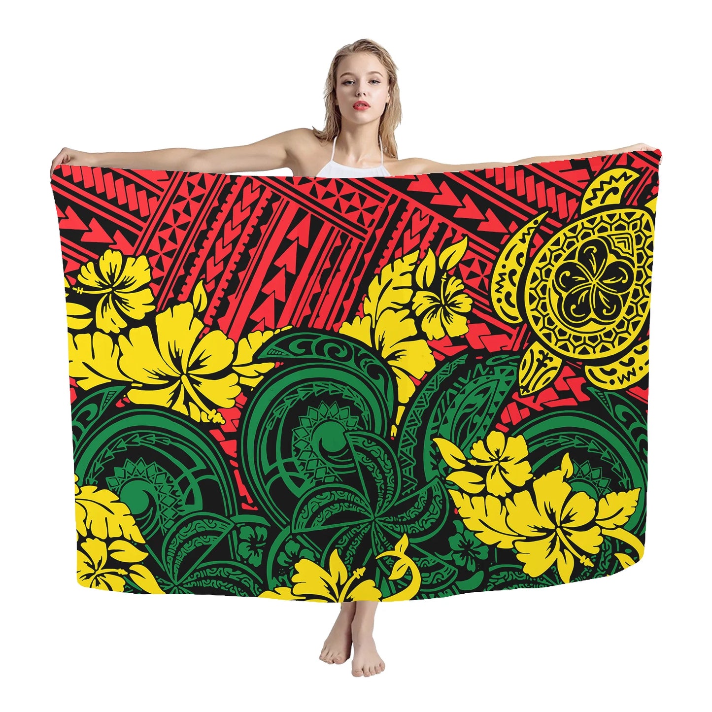 Hawaiian Sarong Beach Pareo Wholesale Hawaii Style Pattern Printed Sarongs Women Beach Plus Size High Quality Swimsuit Sarong - Seprincess