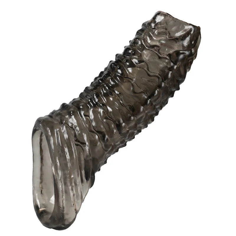 Reusable Penis Condoms Extender Cock Rings Delay Ejaculation Dick Cock Sleeves Silicone Glans Cover Enlargement Sex Toys For Men - Seprincess