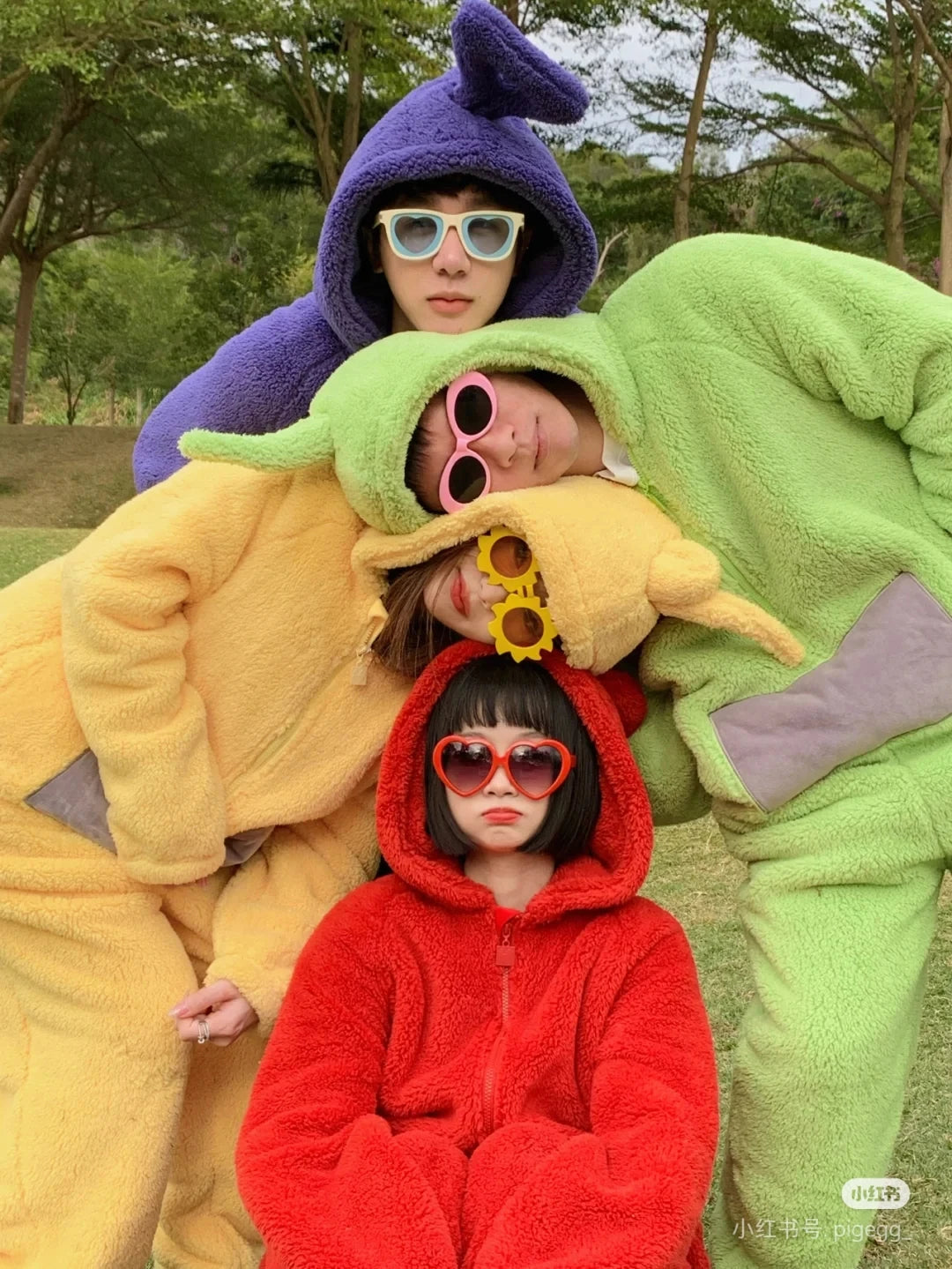 Cute Kids Adult Teletubbies Costumes Soft Long Sleeves Piece Pajamas Costume Lala Home Clothes Cosplay Unisex Hallowe Party Wear - Seprincess