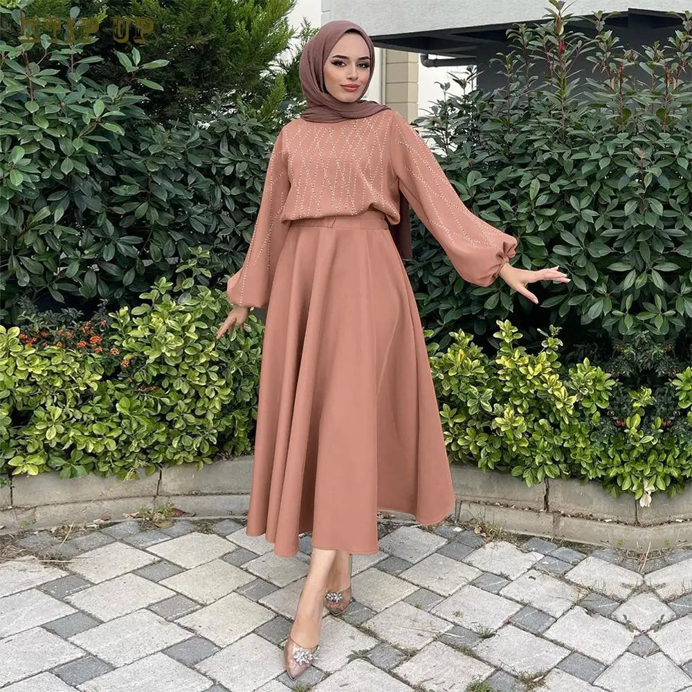 Eid Muslim Sequins Dress For Women Abaya Ramadan Printing Butterfly Sleeve Long Abayas Woman Robe Moroccan Caftan Vestidos Dubai - Seprincess