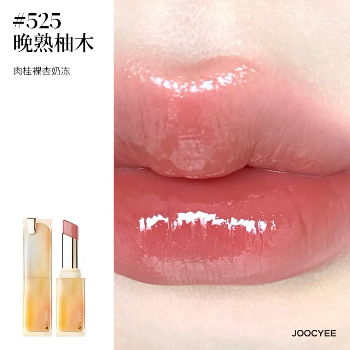 JOOCYEE Crystal Ice Lipstick Solid Moisturizing Lipgloss Long-lasting Non-stick Cup Jelly Lip Glaze Natural Nude Color