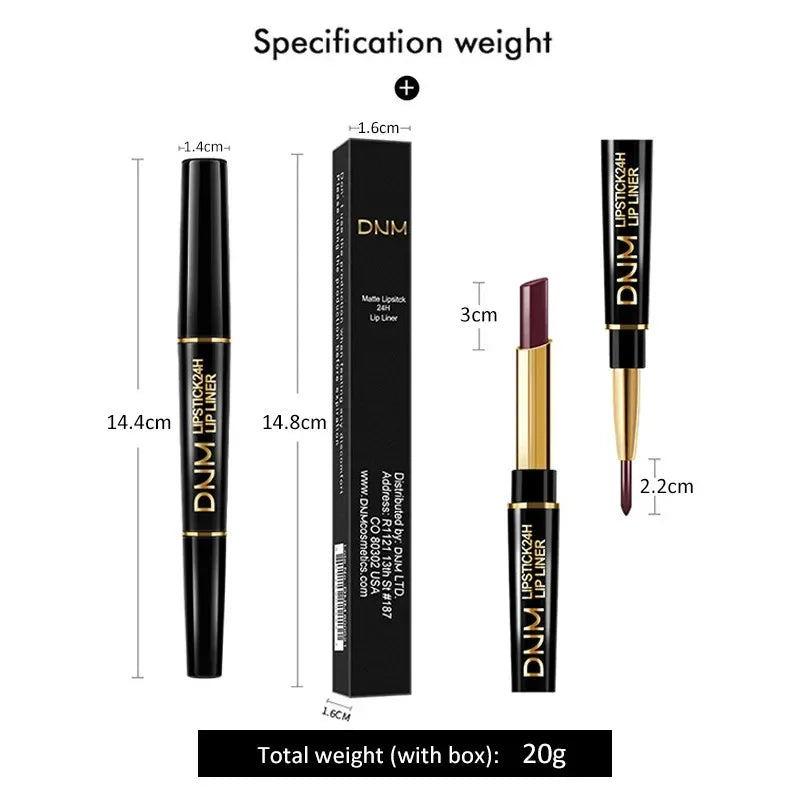 Double Ended Matte Lipstick Women Lip Liner 2 In 1 Makeup Matte Lipstick Durable Waterproof Nude Red Lipstick Lips Cosmetics - Seprincess