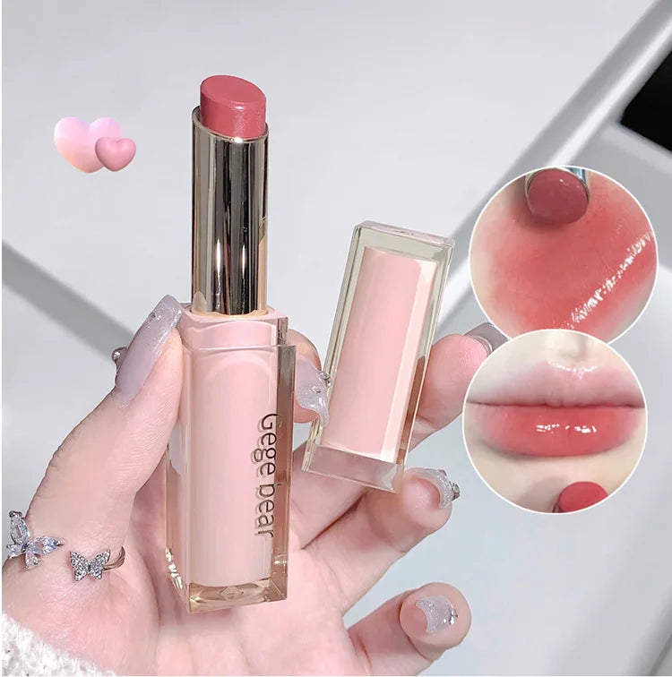 Silky Glossy Lipstick Gege Bear Pump Lips Moisture Water Bomb Comfortable Ultra Sheen Non-Stick Cup Lip Balm - Seprincess