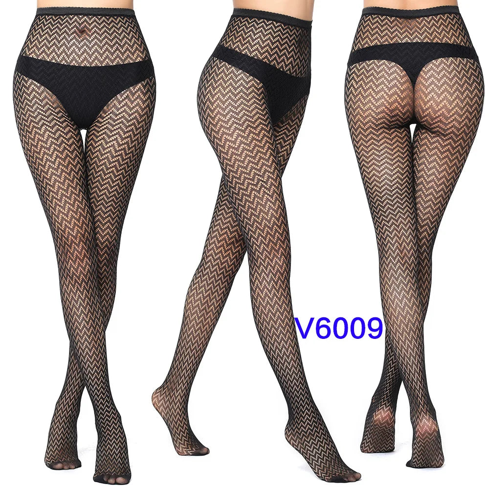 Sexy Hollowed Out Bottomed Pantyhose Classic Lolita Fishnet Lace Mesh Stockings Women Girls Gothic Punk Retro Spider Web Tights