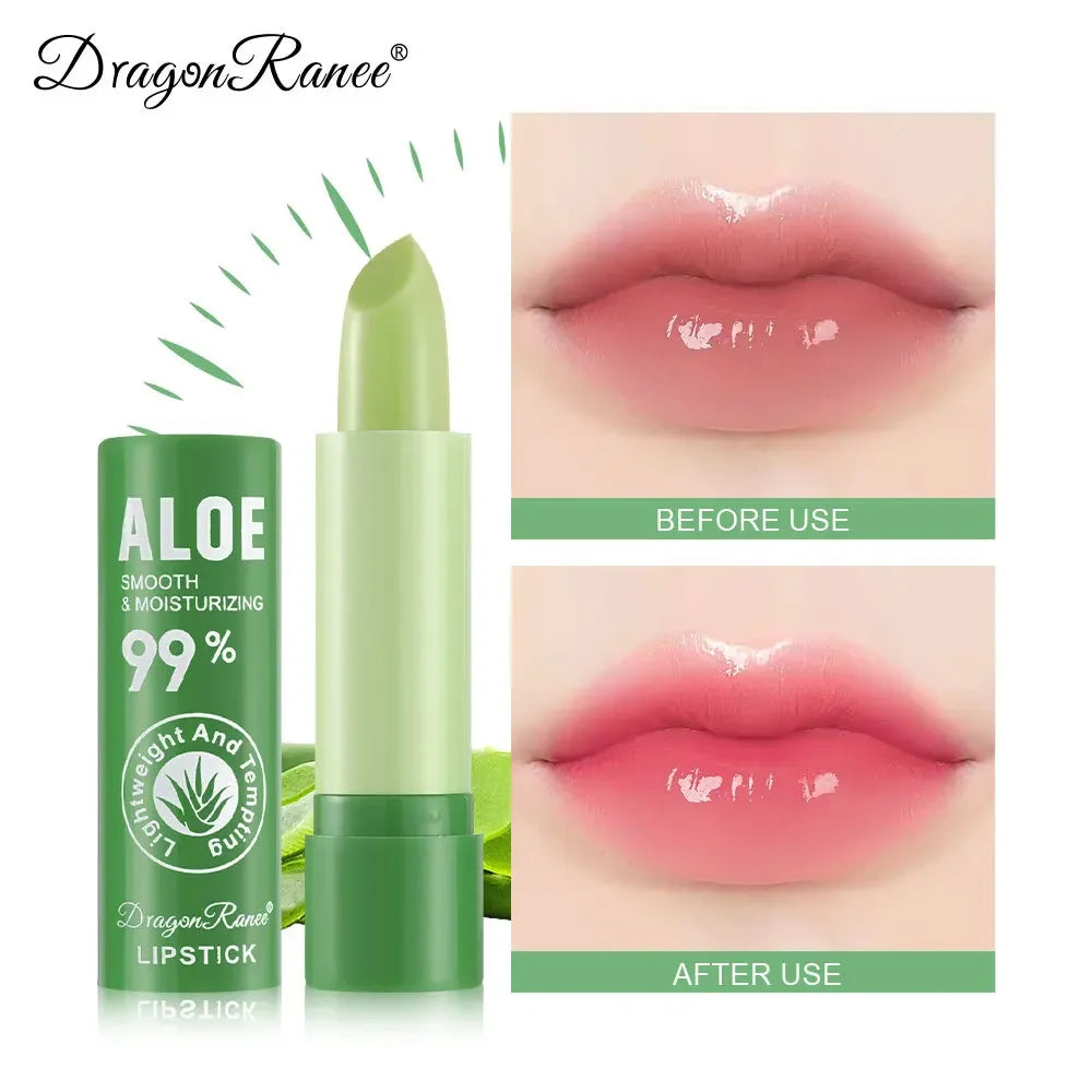 Lip Balm Lipstick Aloe Vera Natural Makeup Lip Care Lipstick Color Changing Long Lasting Moisturizing Lipstick Beauty Cosmetics - Seprincess