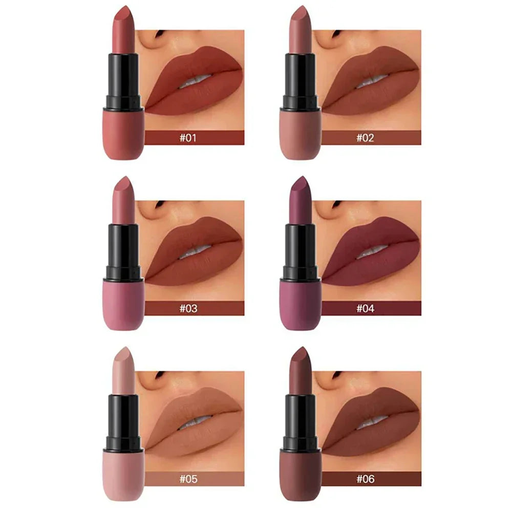 Lip Glaze 6 Colors Moisture Lipstick Waterproof Non-stick Cup Lipstick 1pcs Velvet Matte Lipstick Cosmetics Soft Fog Lip Gloss - Seprincess