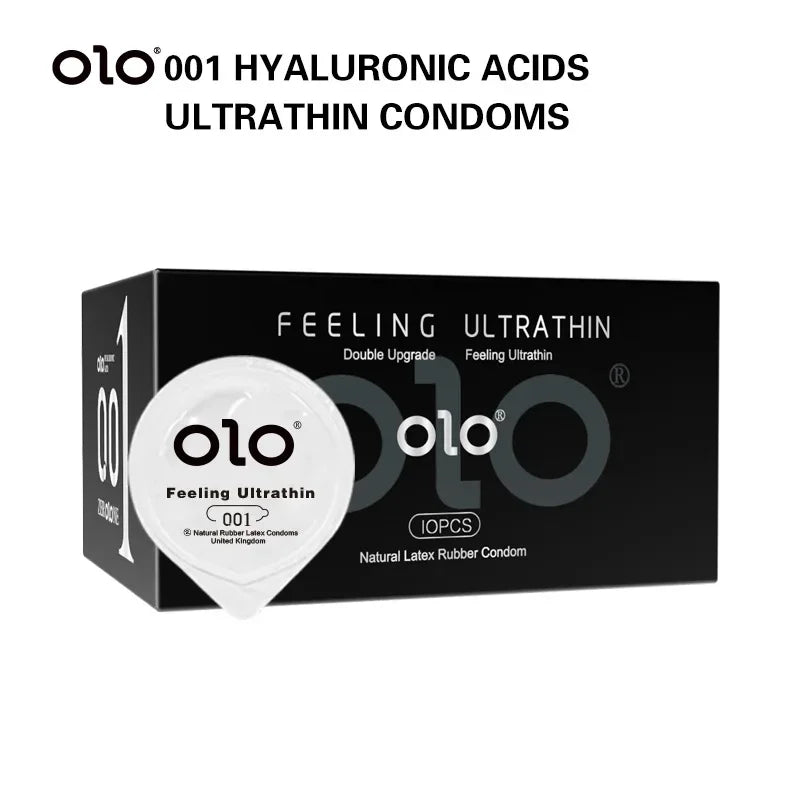 10Pcs Hyaluronic Acid Ultra-thin 001 Condom ICE Fire Delay Condoms Safe Sex Penis Sleeve Adult 18 Sex Toys Contraception 성인용품 - Seprincess