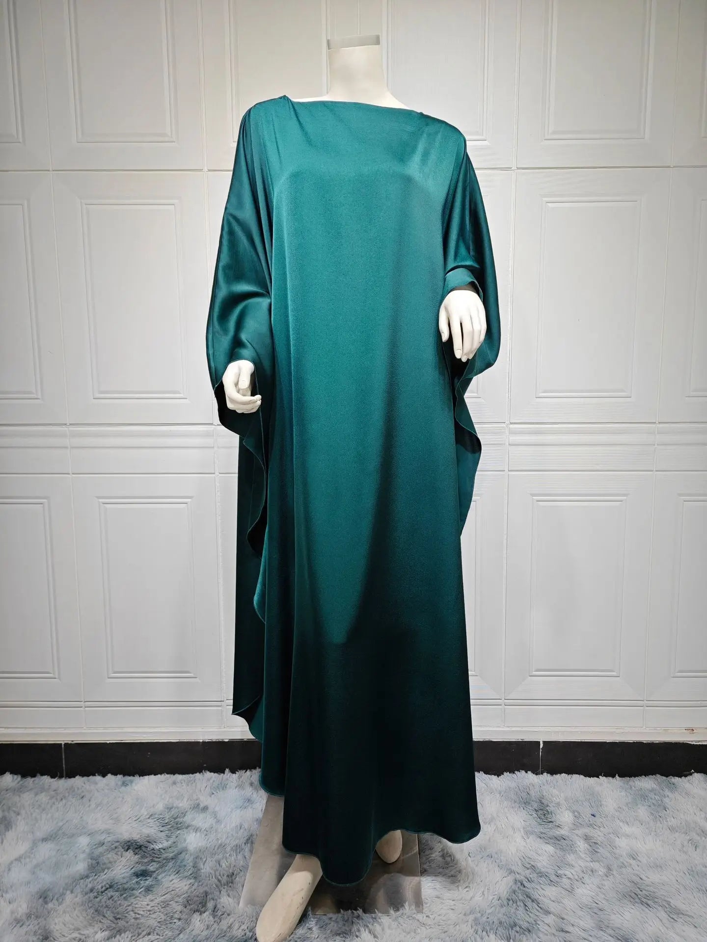 Shiny Satin Abaya Butterfly Dress Simple Saudi Muslim Abayas Dubai 2024 Luxury African Dresses for Women Turkish Islamic Clothes