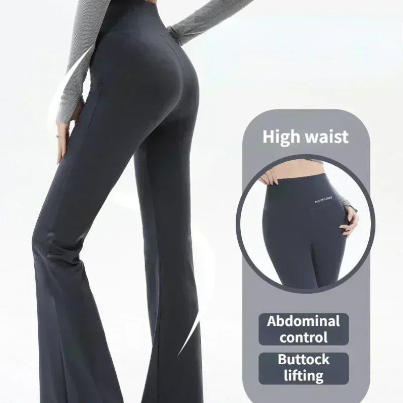 Women Flare Pants Slim High Waist Casual Leggings Sexy All-match Yoga Pants Fitness Workout Tights Butt Lifting Skinny Trousers