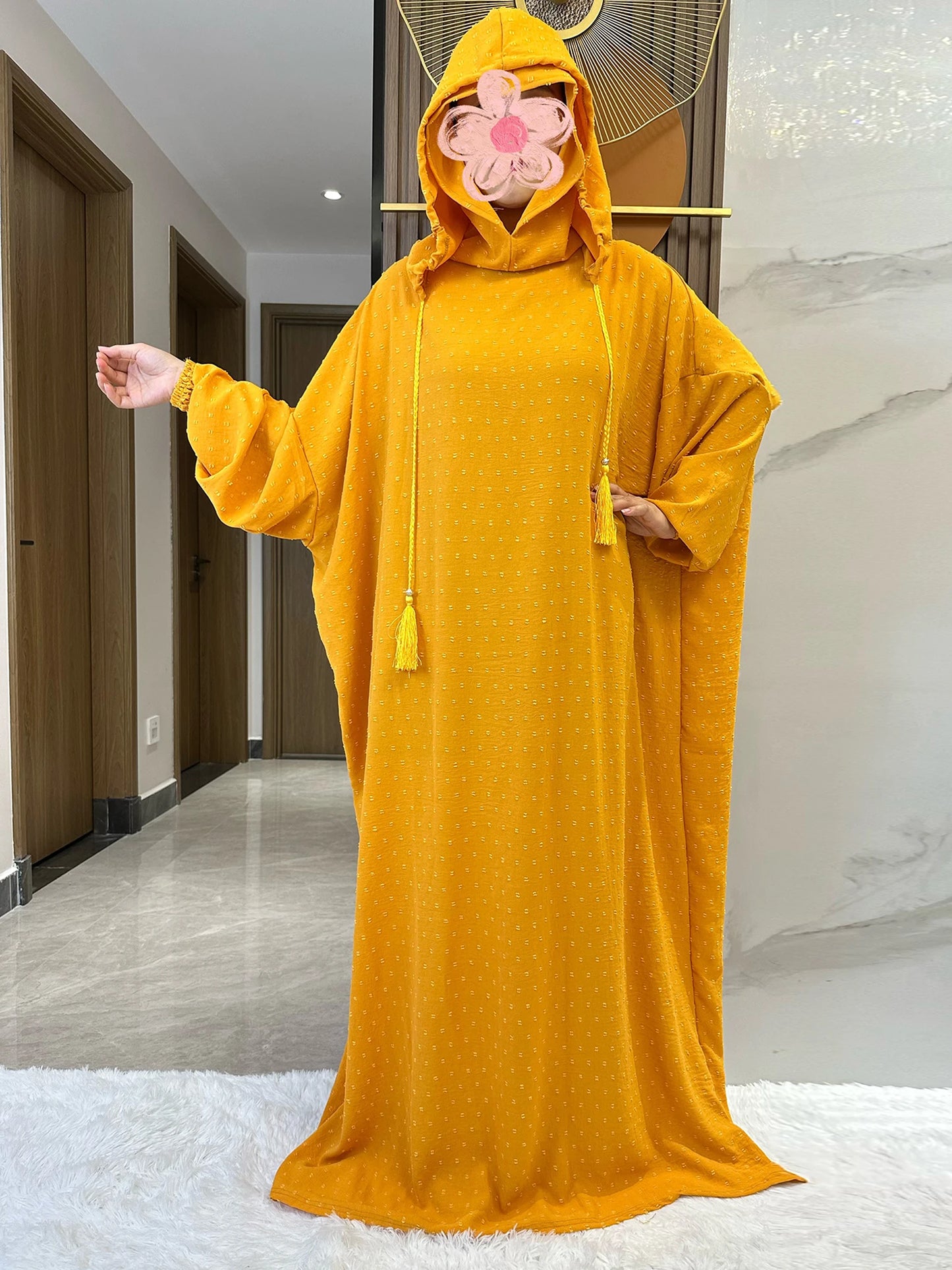 New Ramadan Muslim Two Hats Abaya Dubai Turkey Islam Prayer Clothes Solid Cotton Fabric Dresses Islam Women Dress Kaftan - Seprincess