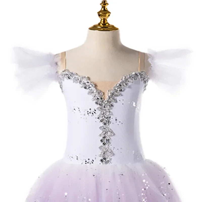 2023 Professional Romantic Tutu Long Tulle Tutus Ballet Dress Women Girls Ballerina Party Dress Children Ballet Dance Costumes - Seprincess