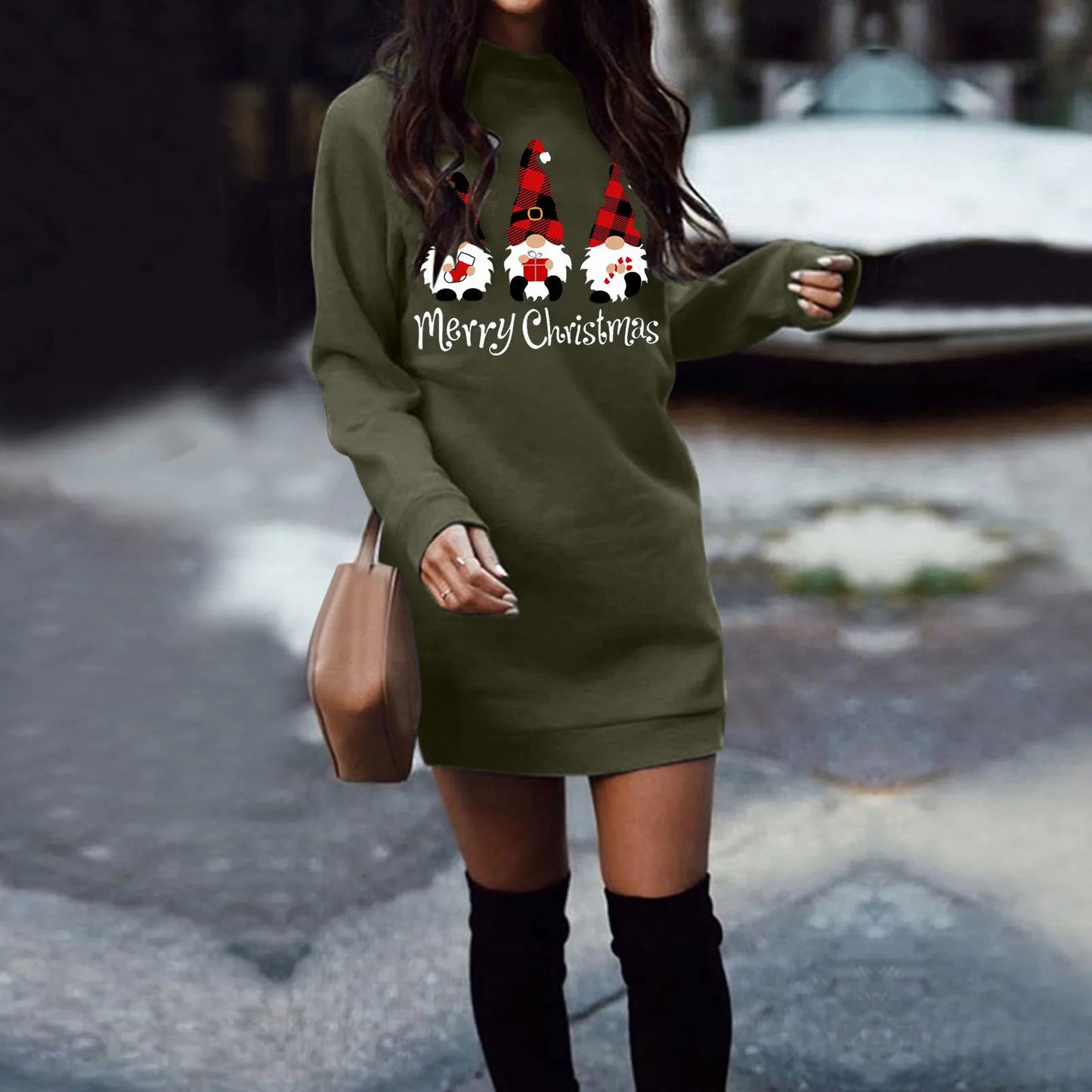 Streetwear Women Clothing Y2k Dress Winter Clothes Women Hoodies Pullover Christmas Casual Autumn Harajuku Sweatshirts Dress - Seprincess