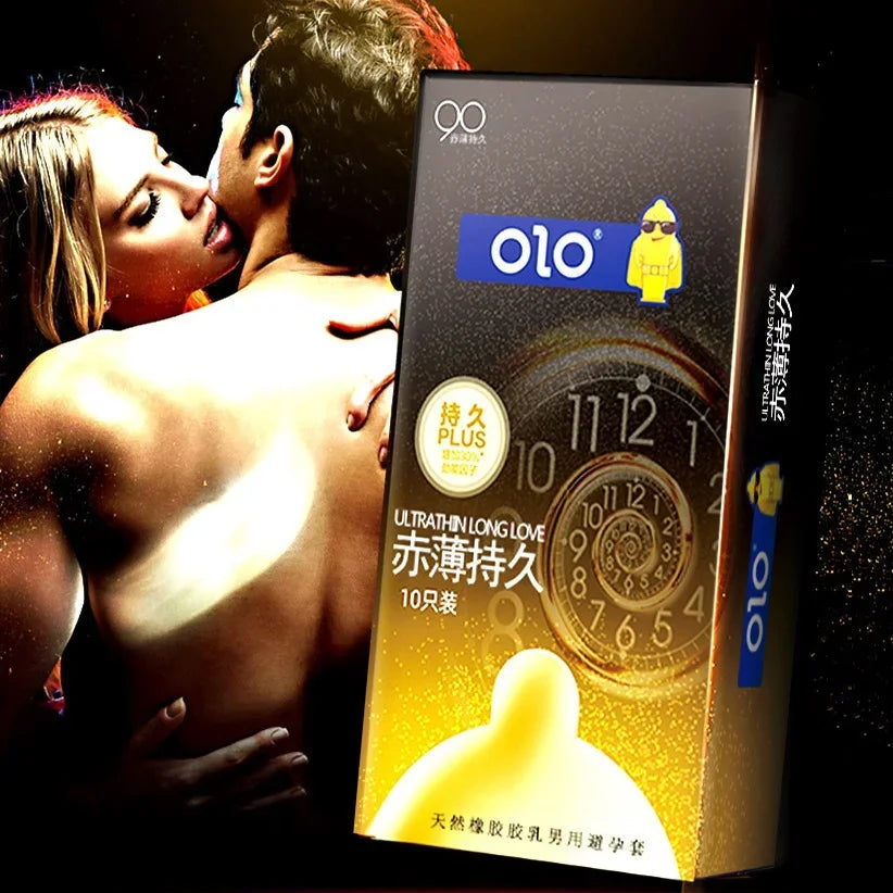 10PCS Super Lasting Condoms for Men Delay Ejaculation Penis Sleeve Dotted Glans Condom Extend Time Erotic Product Adult Sex Toys - Seprincess