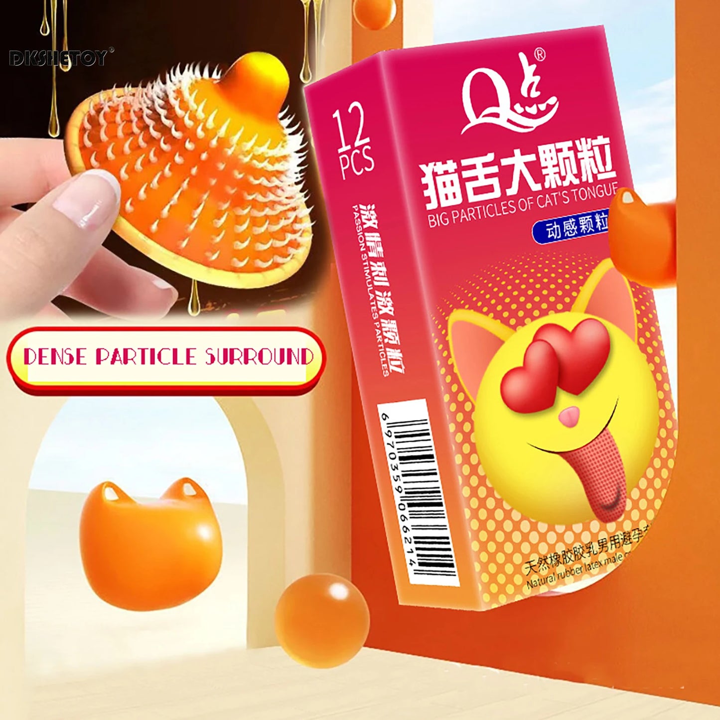 Big dots Condoms for men delay ejaculation Long Lasting Sensitivity spike Condom Cat tongue dense dotted penis sleeve for adults - Seprincess