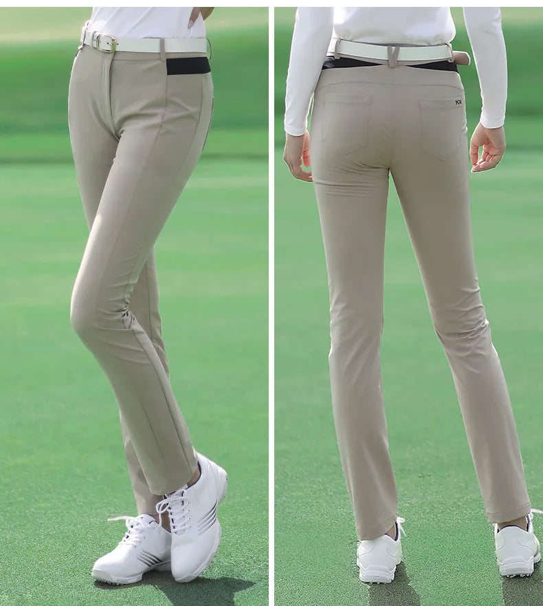 PGM Autumn Winter Ladies Golf Pants Women High Elasticity Sport Trousers Slim Fit Golf/Tennis Pants Warm Windproof Golf Clothing