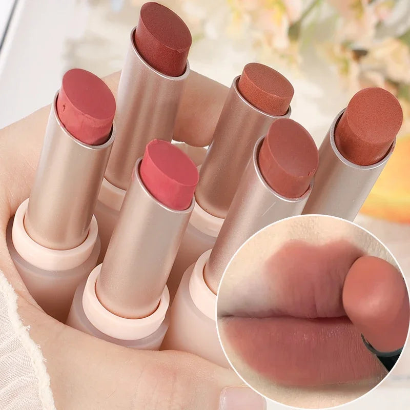 Matte Misty Lipstick 6 Colors Waterproof Non Sticky Cup Lip Stick Lasting Moisturizing Velvet Nude Lip Tint Makeup Cosmetics - Seprincess