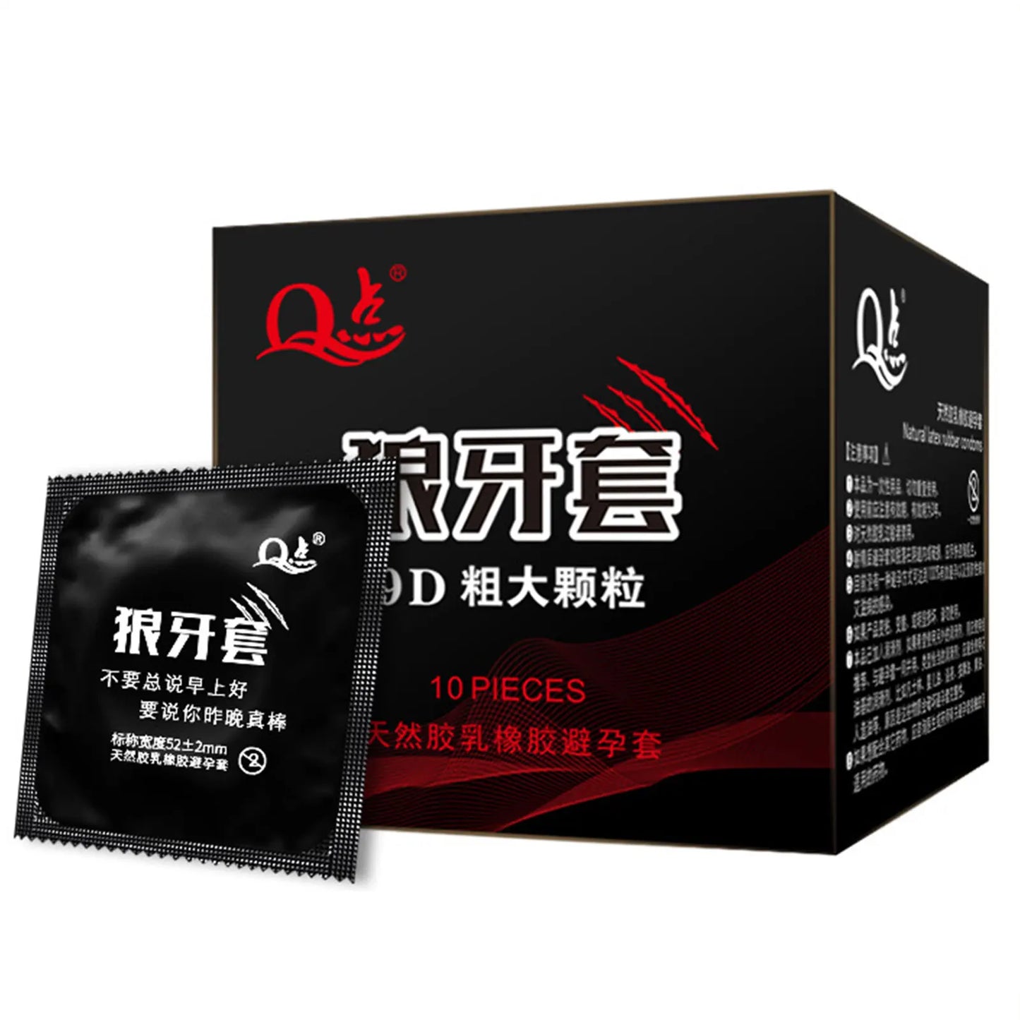 10pcs Ultra-Thin Condoms Large Particles Dotted Ribbed Ice and Fire Feeling Extra Lubricated High Sensitivity Sexshop for Men 18 - Seprincess