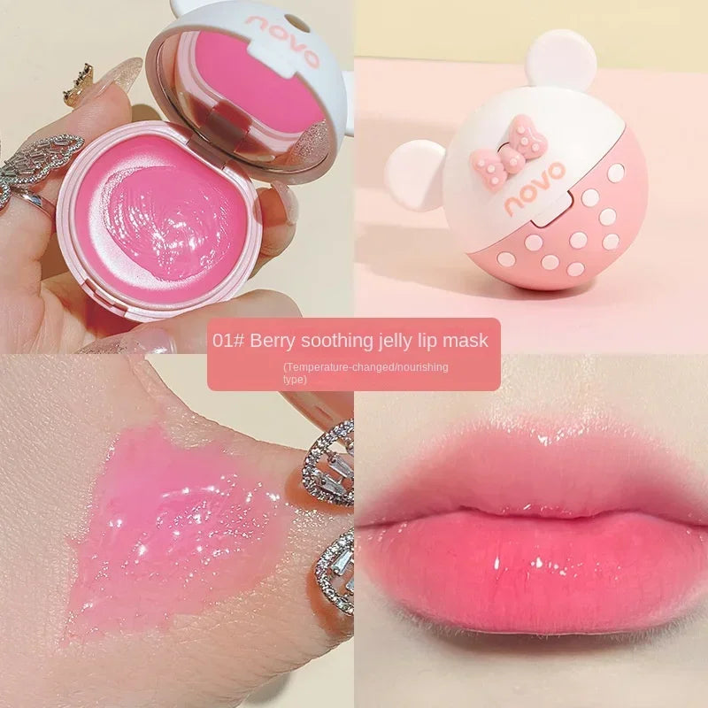 NOVO Cute Lip Balm Hydrating Moisturizing Lipstick Long-lasting Natural Plant Anti-Cracking Lip Care Petroleum Jelly Lip Gloss - Seprincess