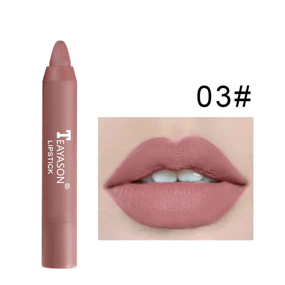 Nude Velvet Matte Lipstick Long Lasting Waterproof Color Rendering Non-stick Cup Lipstick Pens Lips Liner Pencil Woman Cosmetics