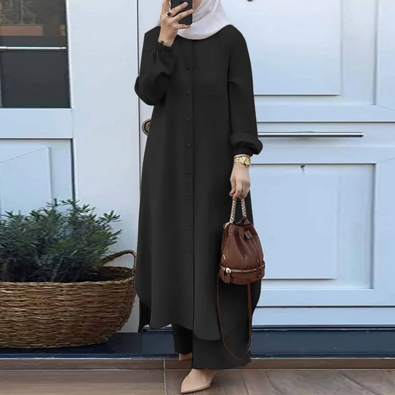 Dress Solid Color Dubai Turkish Muslim Abaya Islamic Jalabiya Dresses Women Ramadan Eid Abayas Caftan Kaftan Elegant Vestidos - Seprincess