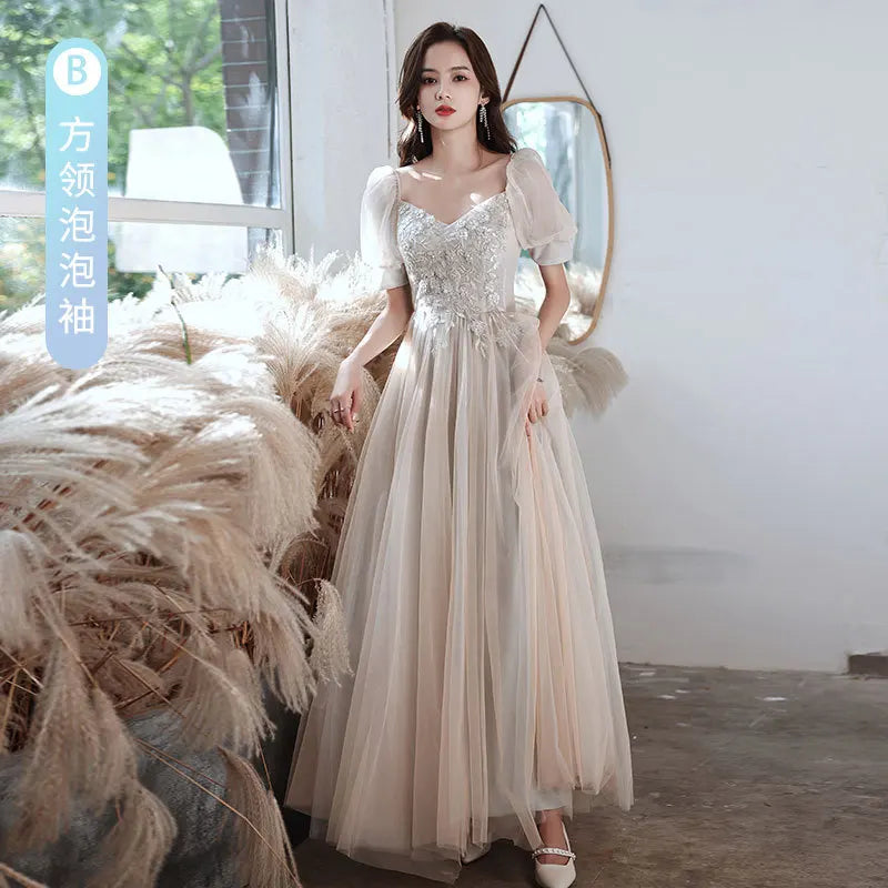 2024 Summer Light Gauze Bridesmaid Dress Women Sexy Wedding Party Gown Elegant Novelty Cheongsam Temperament Gentle Qipao - Seprincess