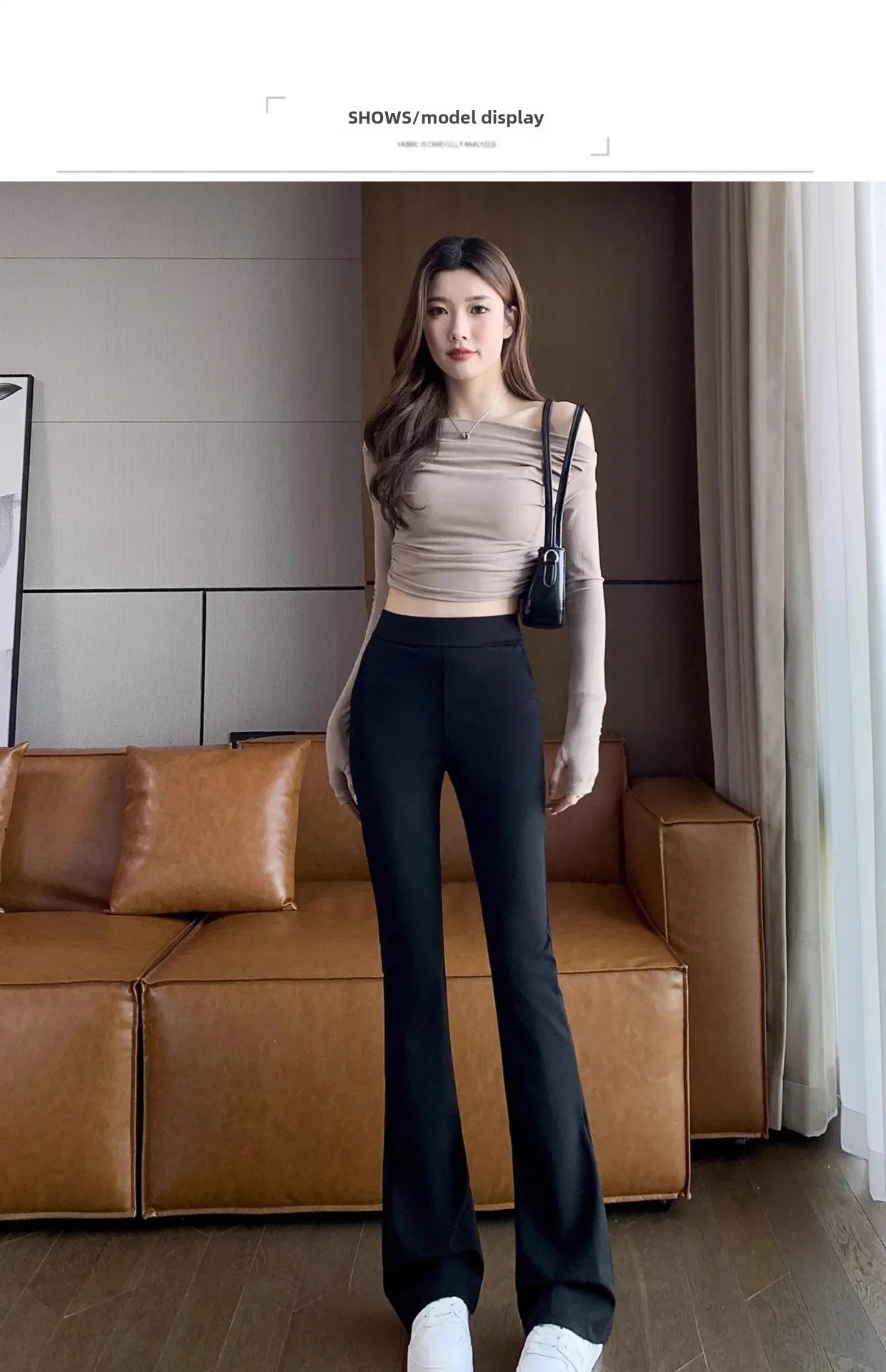 High-waisted Bell-bottom Pants Women's Spring/autumn New Arrival 2024 Petite Summer Thin Style Black Micro-flared Suit Pants