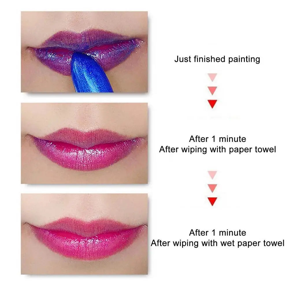 Color Changing Lipstick Magical Blue Lipstick Color Change Lipstick Moisturizing Non-stick Cup Waterproof Lip Gloss For Women - Seprincess