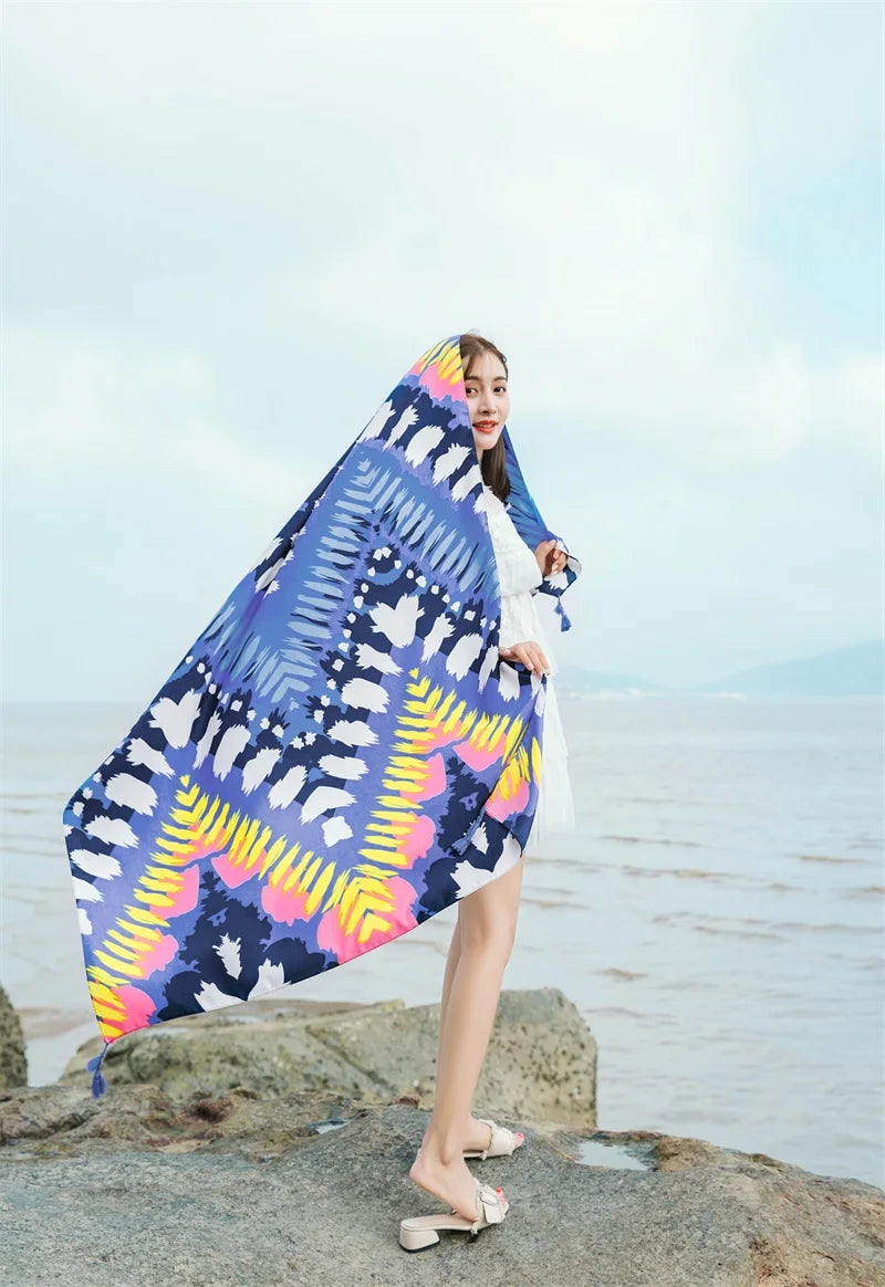 90x185cm  Printing Process Twill Summer Suncare Beach Dress Bikini Sarong Wrap Scarf Women Brazilian Swimsuit Bathing Cover-ups