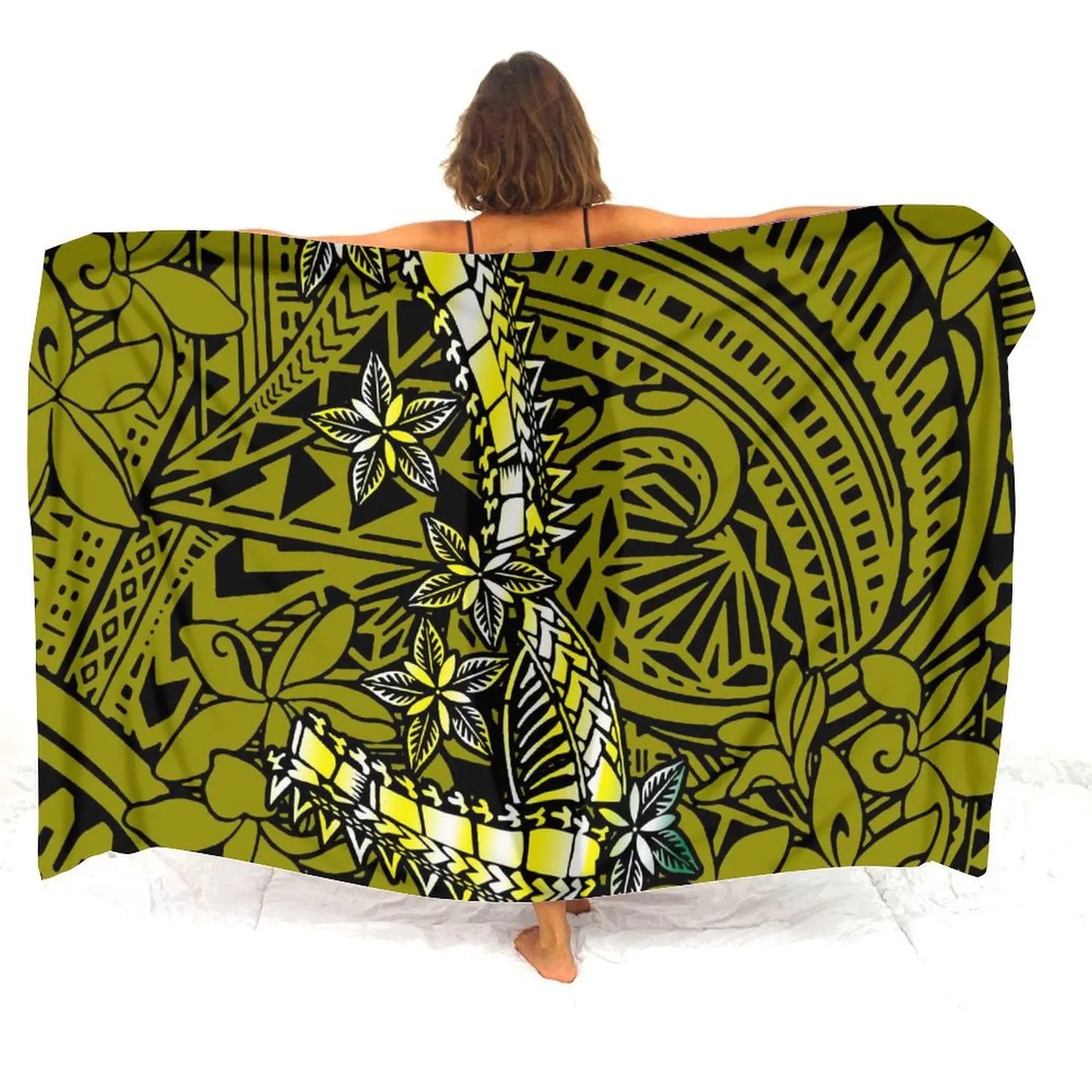 Hawaii Beach Resort Casual Elegant Sarong Shawl Swimsuit Scarf Sarong Seaside Ladies Sarong Polynesian Custom 2024 New - Seprincess