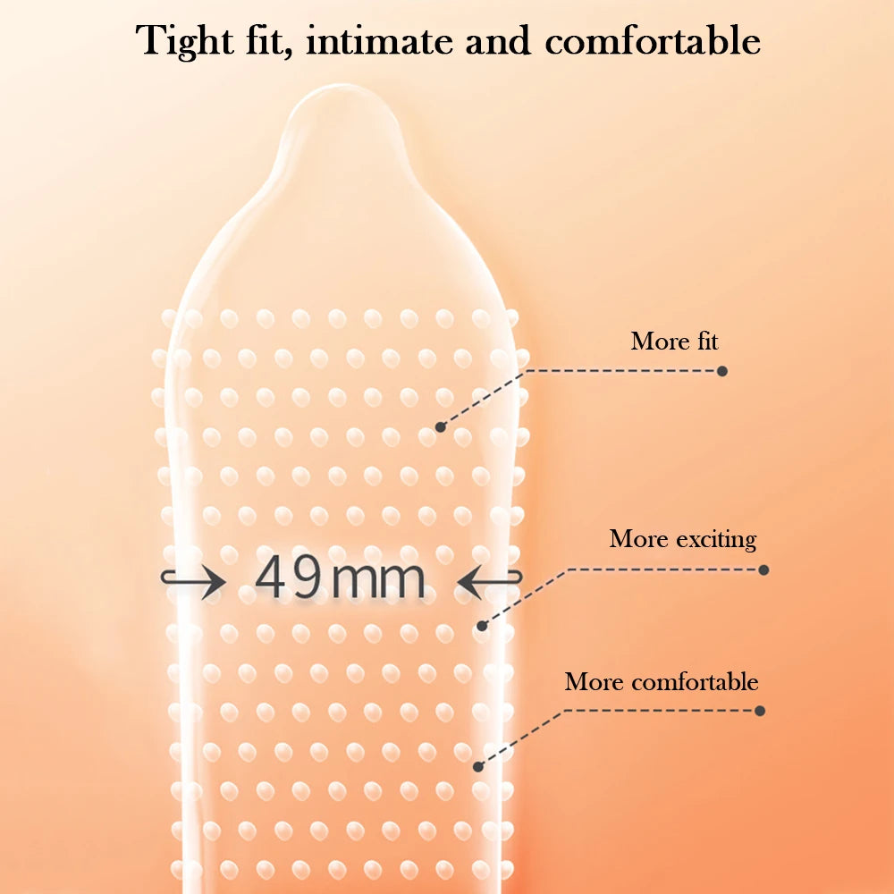 10PCS Tight Condom 49mm Dotted Penis Sleeves Sex Toys Delay Ejaculation Sexual Condom Intimate Goods For Men Adult Sex Supplies - Seprincess