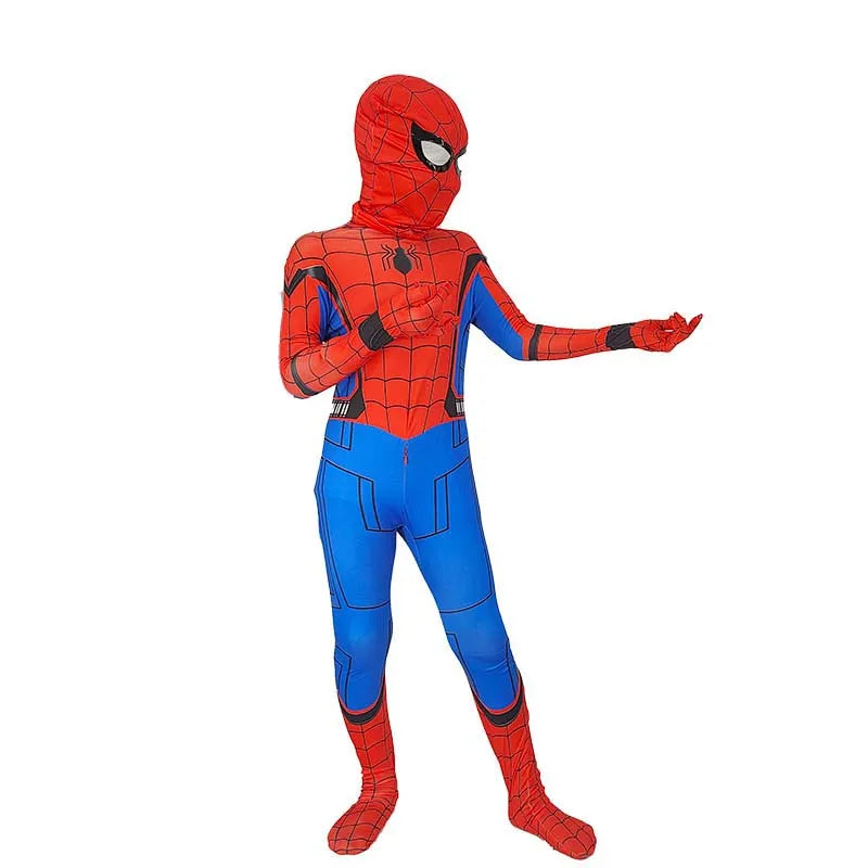 Kids Spider-Man Cosplay Fantasy Costumes Jumpsuit Superhero Miles Morales Movie Role Play Boys Girls Halloween Carnival Bodysuit - Seprincess