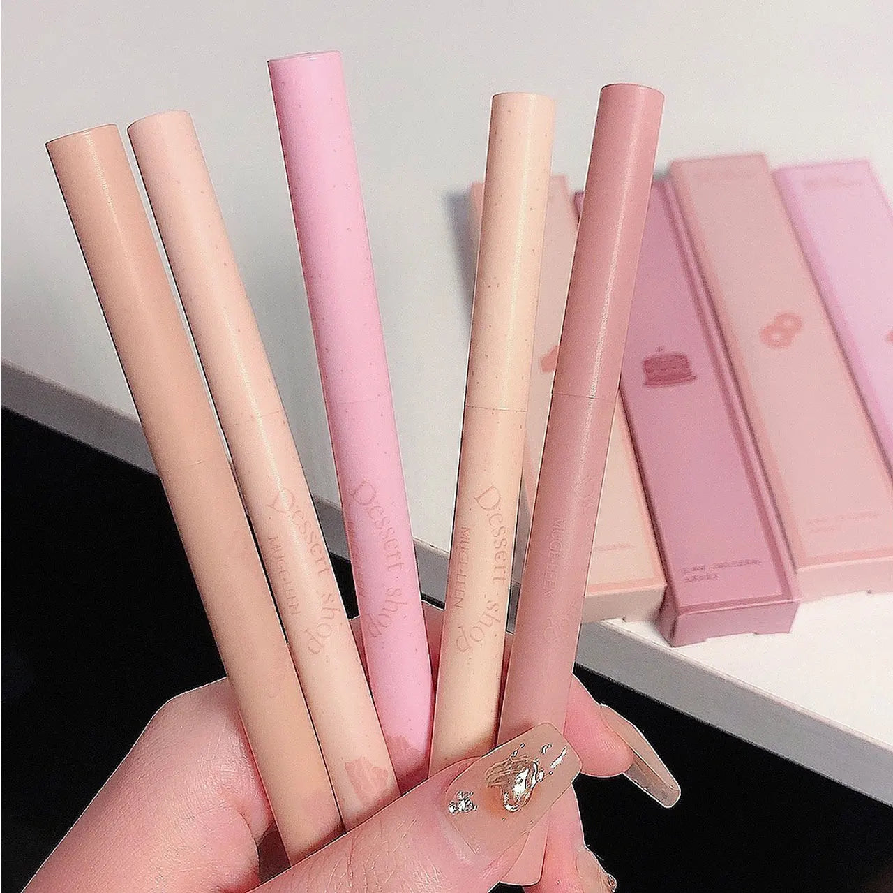 Dessert Lip Liner Automatic rotating waterproof lasting no color outline lip lipstick pen - Seprincess