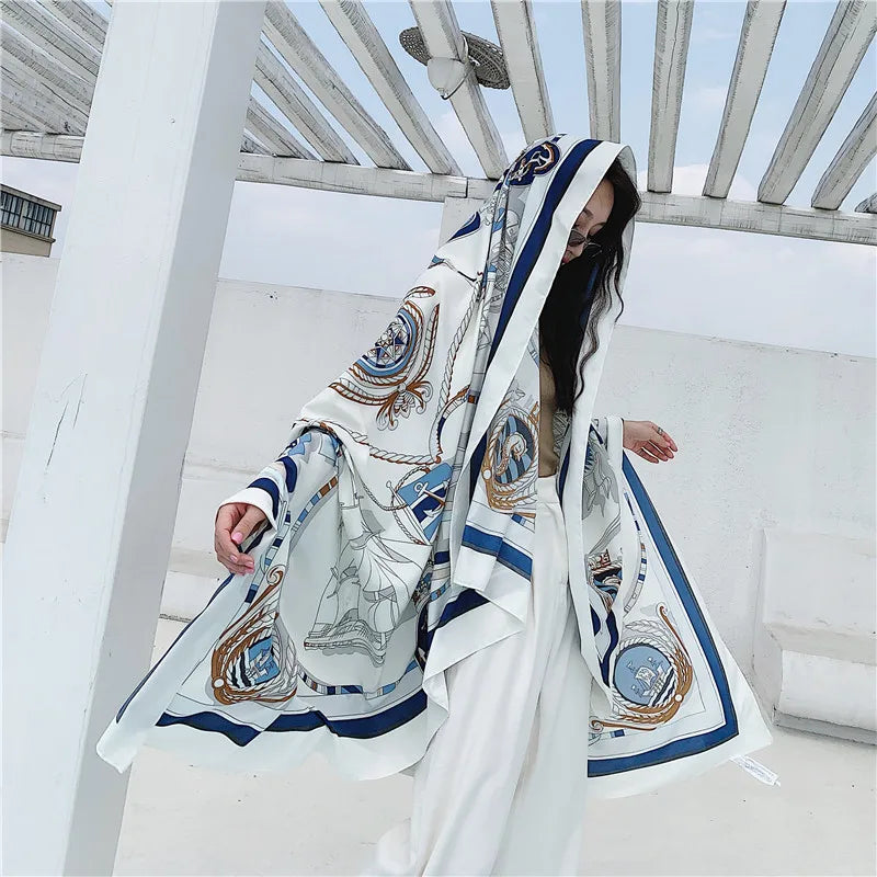 140x180cm Celebrity With The Same Cover-Ups Women Large Beach Dress Bikini Bathing Swimwear Sunburn Protection Sarong Wrap Scarf