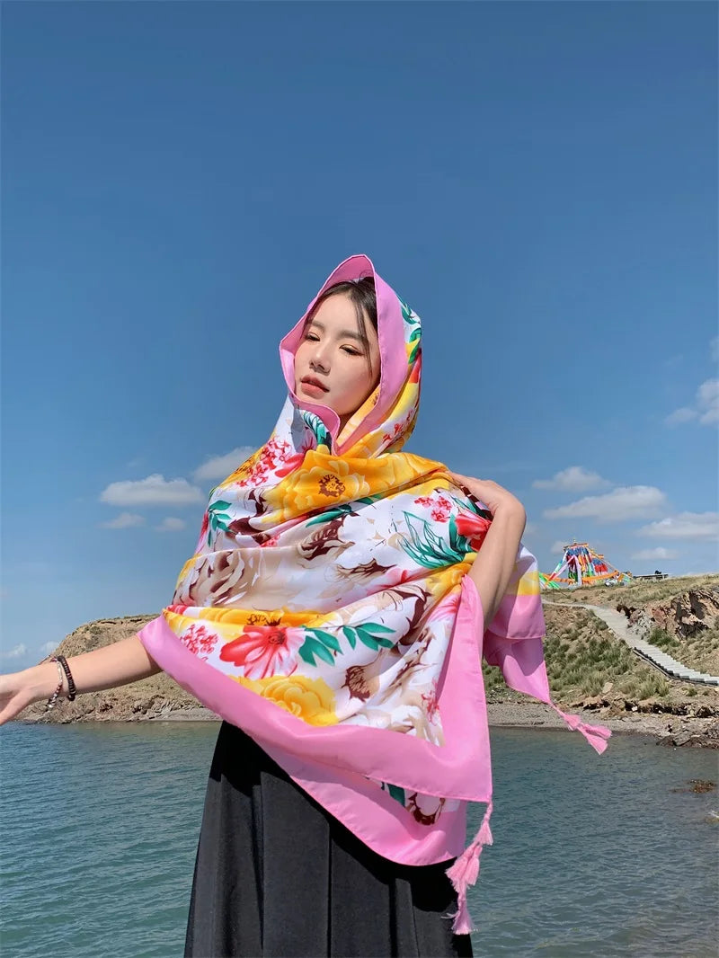 17 Styles 90x180cm Travel Beach Sunscreen Scarve Bikini Large Shawl Sarong Wrap Scarf Women Brazilian Swimsuit Bathing Cover-ups