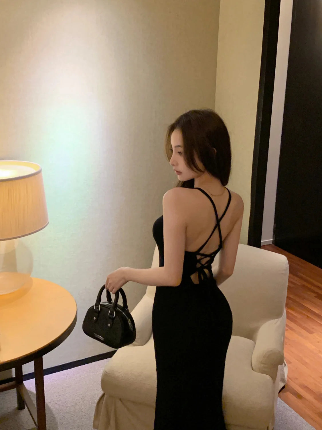 Backless Dresses Women Sexy Streetwear Simple Casual Korean Style Hotsweet New Summer Elegant Charming Mature Popular Slit Ins