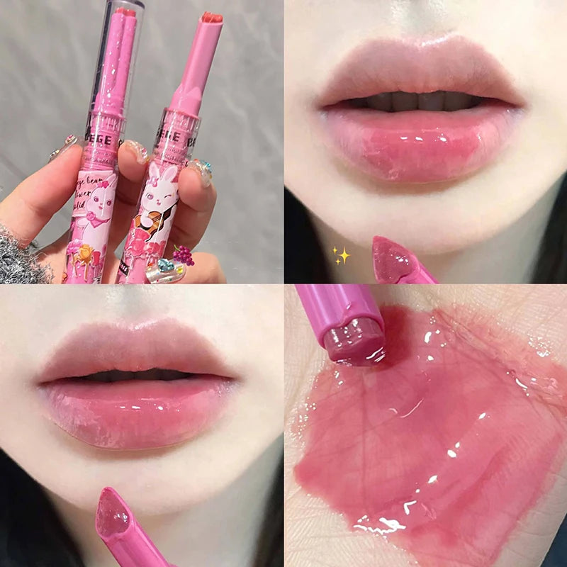 Solid Lip Gloss Gege Bear Garden Pink Rabbit Moisturizing Watery Colored Lip Balm Tender Lipstick Set - Seprincess