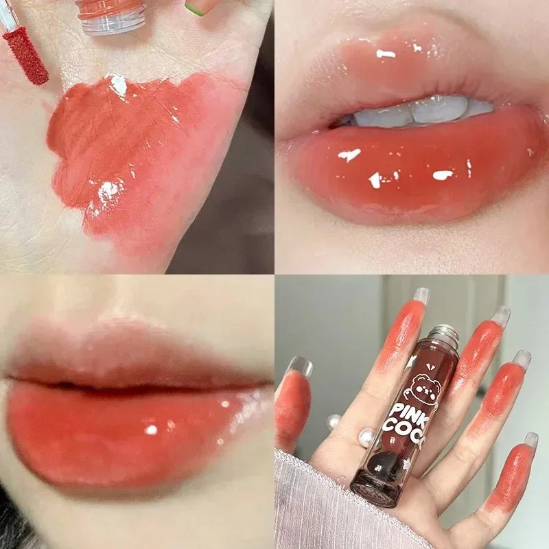 PINK COCO Mirror Water Lip Gloss Lip Glaze Moisturizing Liquid Lipstick Clear Tint Makeup Korean Lip Balm Women Cosmetics - Seprincess