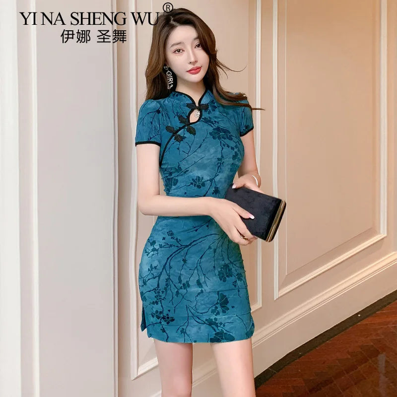 Sexy Club Mini Dress Arrival Vintage Chinese Style Women's Qipao Spring Sexy Party Sheath Dresses Mujer Vestidos Cheongsam New - Seprincess