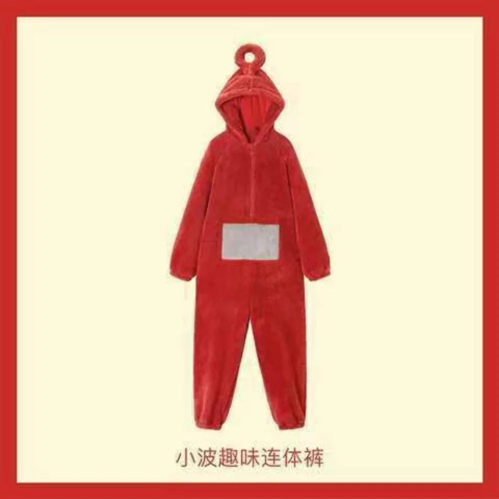 Teletubbies Autumn Winter Pajamas Cosplay Costumes Soft Long Sleeves One-piece Pajamas Laa Home Clothes Christmas Party Gift - Seprincess